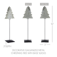 Load image into Gallery viewer, Decorative Galvanized Metal Christmas Tree With Base 16x5x3