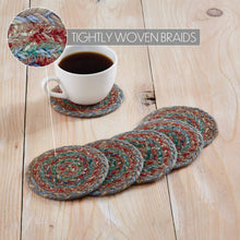 Load image into Gallery viewer, Multi Jute Coaster Set of 6