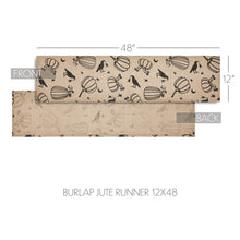 Load image into Gallery viewer, Raven Harvest Burlap Jute Runner 12x48