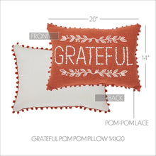 Load image into Gallery viewer, Grateful Pom Pom Pillow 14x20
