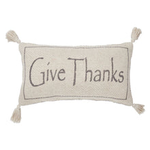 Load image into Gallery viewer, Harvest Blessings Give Thanks Woven Pillow 7x13
