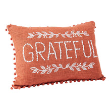 Load image into Gallery viewer, Grateful Pom Pom Pillow 14x20
