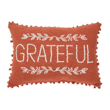 Load image into Gallery viewer, Grateful Pom Pom Pillow 14x20
