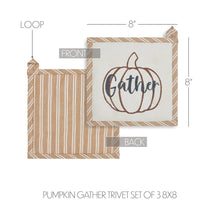 Load image into Gallery viewer, Bountifall Pumpkin Gather Trivet Set of 3 8x8
