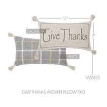 Load image into Gallery viewer, Harvest Blessings Give Thanks Woven Pillow 7x13
