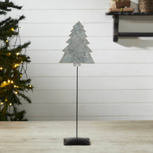Load image into Gallery viewer, Decorative Galvanized Metal Christmas Tree With Base 16x5x3
