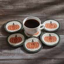 Load image into Gallery viewer, Pumpkin Bounty Stencil Coaster Set of 6
