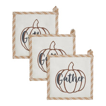 Load image into Gallery viewer, Bountifall Pumpkin Gather Trivet Set of 3 8x8
