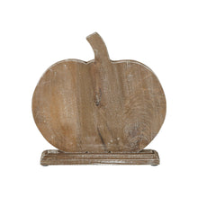 Load image into Gallery viewer, Harvest Vine Carved Wooden Pumpkin Natural 12x11x2

