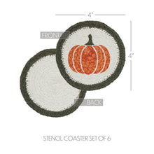 Load image into Gallery viewer, Pumpkin Bounty Stencil Coaster Set of 6
