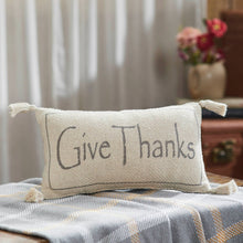 Load image into Gallery viewer, Harvest Blessings Give Thanks Woven Pillow 7x13
